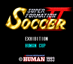 Super Formation Soccer II (Japan) Title Screen